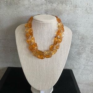 Vintage Amber and Citrine Necklace